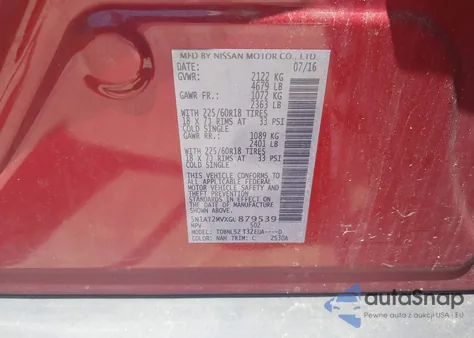 2016 Nissan Rogue Sl from USA, damaged, VIN 5N1AT2MVXGC879539